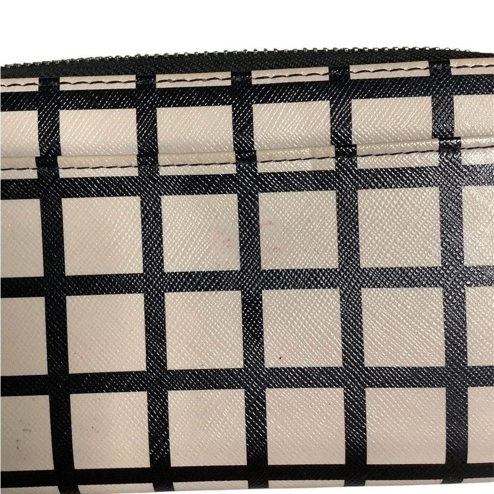 Kate Spade Black and Cream Grid Wallet